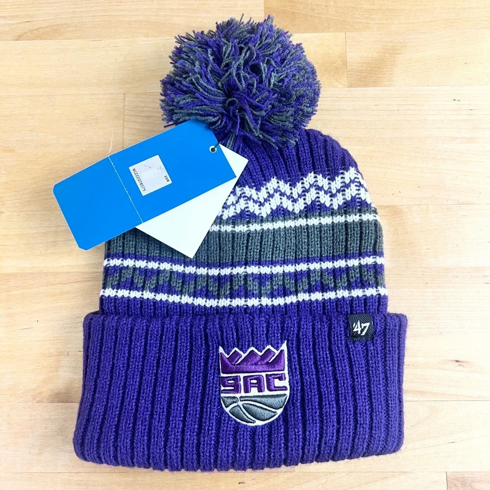 Sacramento Kings '47 Brand Beanie Polar Vortex Cuff Knit Kids Size Purple New